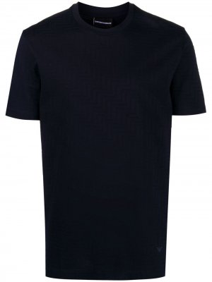 Жаккардовая футболка Emporio Armani. Цвет: синий