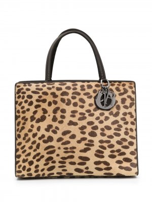 Сумка-тоут pre-owned с леопардовым принтом Christian Dior. Цвет: нейтральные цвета