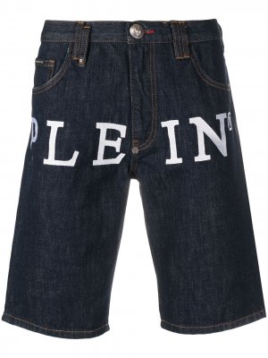Джинсовые шорты с логотипом Philipp Plein. Цвет: синий