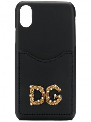 Чехол для iPhone X с логотипом Dolce & Gabbana. Цвет: черный