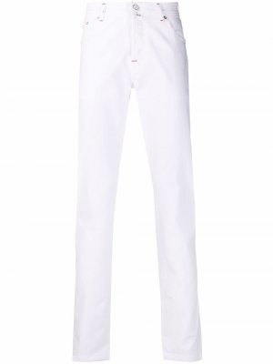 Прямые джинсы средней посадки Kiton. Цвет: белый
