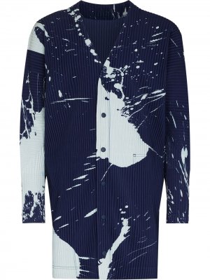Куртка с эффектом разбрызганной краски Homme Plissé Issey Miyake. Цвет: синий