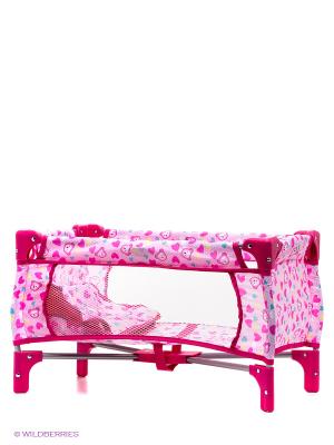 Кроватка-манеж для кукол с сумкой 1Toy. Цвет: розовый