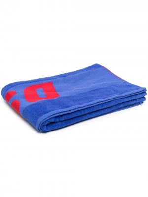 Пляжное полотенце с жаккардовым логотипом Dsquared2. Цвет: синий