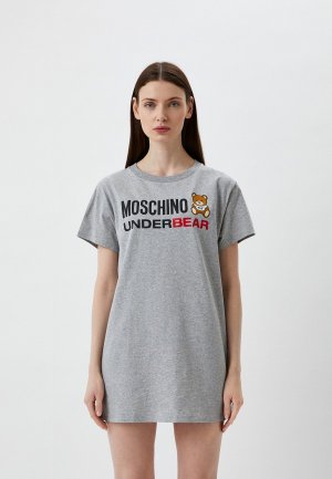 Футболка домашняя Moschino Underwear. Цвет: серый