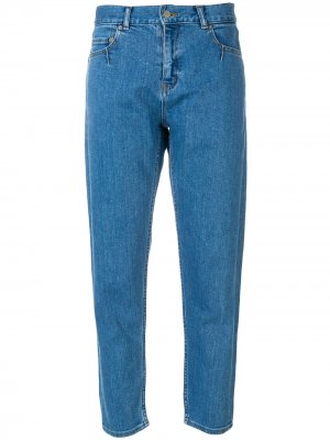 Укороченные зауженные джинсы Julien David. Цвет: синий