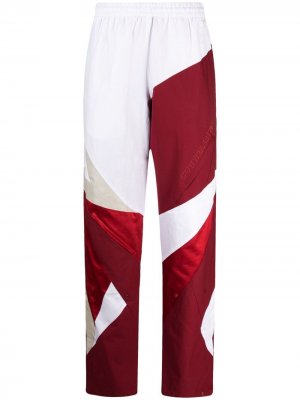 Спортивные брюки в стиле колор блок Reebok. Цвет: красный