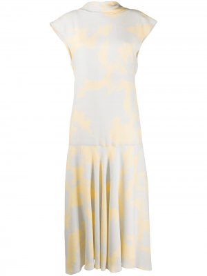 Платье с короткими рукавами и принтом Proenza Schouler. Цвет: butter/grey big brush