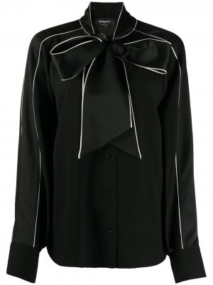 Блузка с контрастной отделкой и завязками Rochas. Цвет: черный