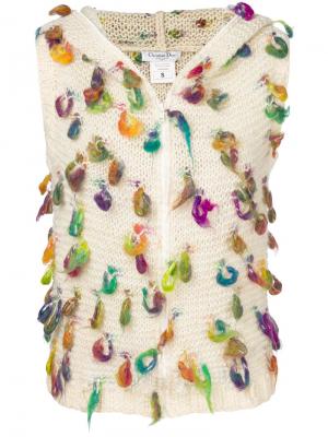 Жакет без рукавов с аппликацией капюшоном Christian Dior. Цвет: нейтральные цвета