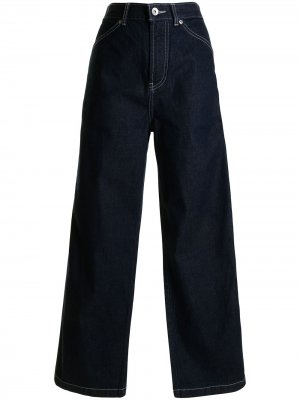 Прямые брюки Senga с вышивкой SPORT b. by agnès. Цвет: синий