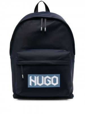 Рюкзак с логотипом Boss Hugo. Цвет: синий
