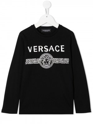 Толстовка с логотипом Medusa Young Versace. Цвет: черный