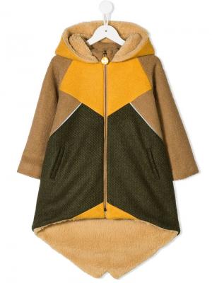 Пальто асимметричного кроя с капюшоном #Mumofsix. Цвет: зеленый