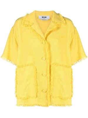 Джинсовая куртка с бахромой MSGM. Цвет: желтый