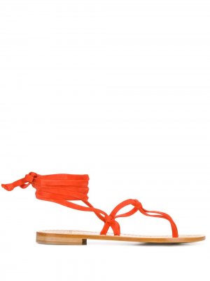 Сандалии со шнуровкой P.A.R.O.S.H.. Цвет: оранжевый