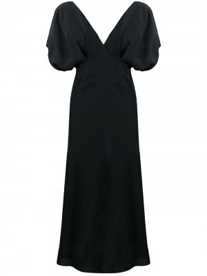 Расклешенное платье с объемными рукавами Jil Sander. Цвет: синий