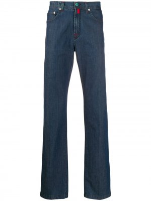 Прямые джинсы средней посадки Kiton. Цвет: синий