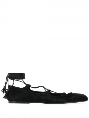 Балетки на шнуровке Khaite. Цвет: черный