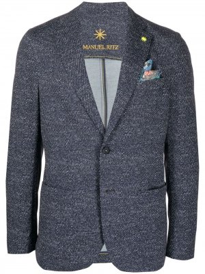 Пиджак с платком Manuel Ritz. Цвет: синий