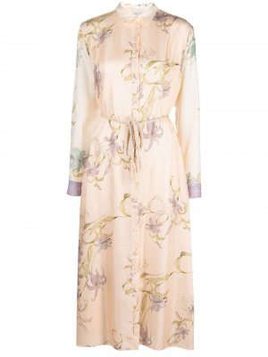 Платье-рубашка с цветочным принтом Forte. Цвет: нейтральные цвета