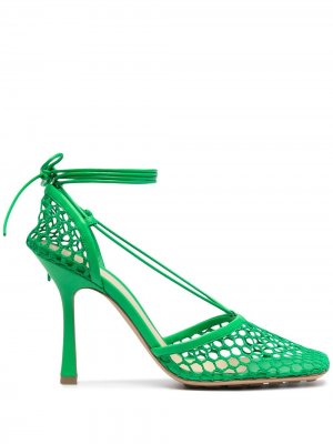Сетчатые туфли с завязками Bottega Veneta. Цвет: зеленый
