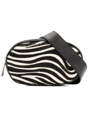 Zebra print belt bag Marc Ellis. Цвет: черный