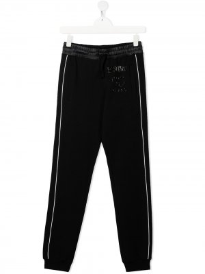 Спортивные брюки с логотипом Moschino Kids. Цвет: черный