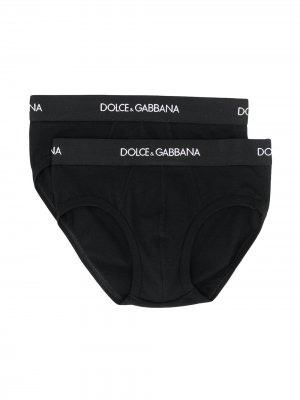 Комплект из двух трусов-брифов Dolce & Gabbana Kids. Цвет: черный