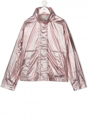Куртка с оборками Moncler Enfant. Цвет: розовый