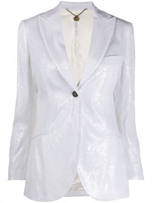 Приталенный пиджак с пайетками Maurizio Miri. Цвет: белый