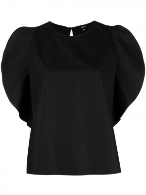 Блузка с драпировкой на рукавах Aspesi. Цвет: черный