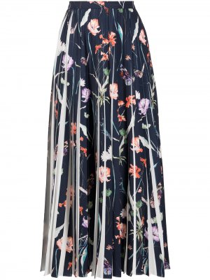 Плиссированная юбка с цветочным принтом Jason Wu Collection. Цвет: синий