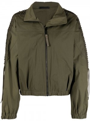 Куртка на молнии с завязками Helmut Lang. Цвет: зеленый