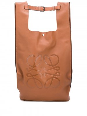 Рюкзак с тисненым логотипом LOEWE. Цвет: коричневый