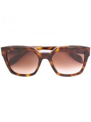 Солнцезащитные очки с квадратной оправой Alexander Mcqueen Eyewear. Цвет: коричневый