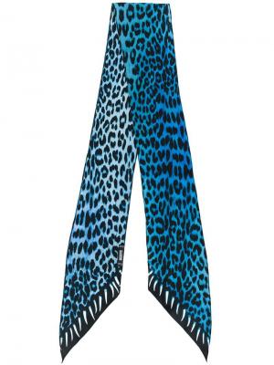 Узкий шарф с леопардовым принтом Rockins. Цвет: синий