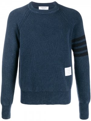 Пуловер с полосками 4-Bar Thom Browne. Цвет: синий