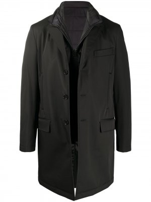 Однобортное пальто Fay. Цвет: черный
