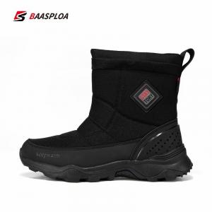 Мужская зимняя обувь, хлопковые водонепроницаемые кожаные мужские теплые кроссовки, нескользящая прогулочная размер 41-46 BaasPloa 2021