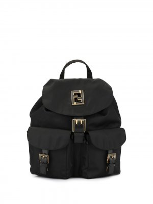 Рюкзак с логотипом FF Fendi Pre-Owned. Цвет: черный