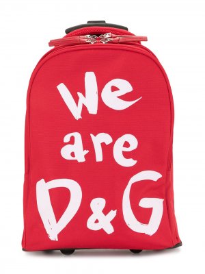 Чемодан на колесиках Dolce & Gabbana Kids. Цвет: красный