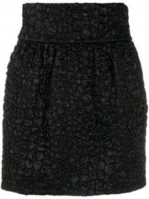 Фактурная юбка мини Saint Laurent. Цвет: черный