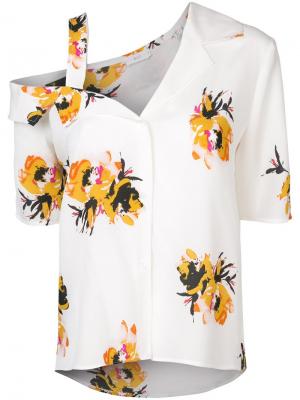 Асимметричная рубашка с цветочным принтом A.L.C.. Цвет: белый