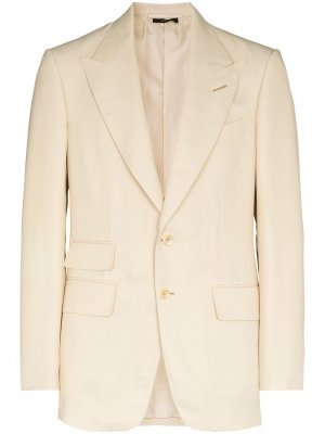 Однобортный пиджак с заостренными лацканами TOM FORD. Цвет: нейтральные цвета