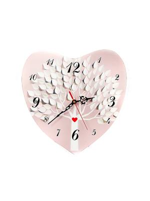 Часы настенные Сердце Русские подарки. Цвет: розовый, белый