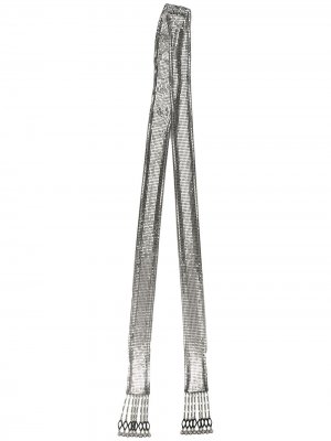 Декорированный узкий шарф Paco Rabanne. Цвет: серебристый
