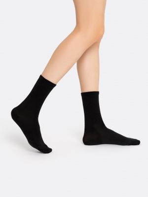 Женские высокие носки черного цвета с шерстью и бамбуком Mark Formelle. Цвет: черный