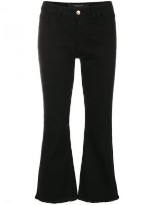 Укороченные расклешенные брюки с необработанными краями Federica Tosi. Цвет: чёрный