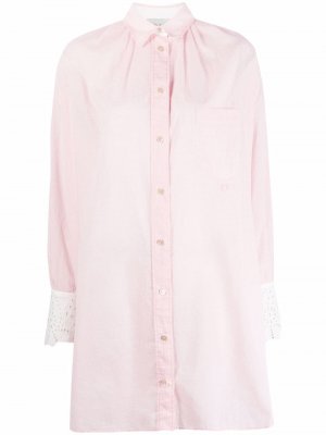 Рубашка с контрастными манжетами Forte. Цвет: розовый